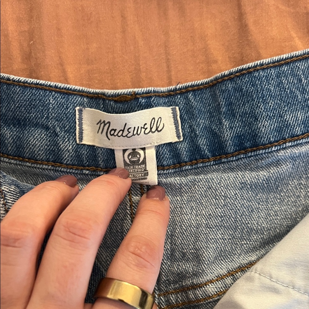 Madewell Blue Distressed Jean Shorts - Picture 2 of 4